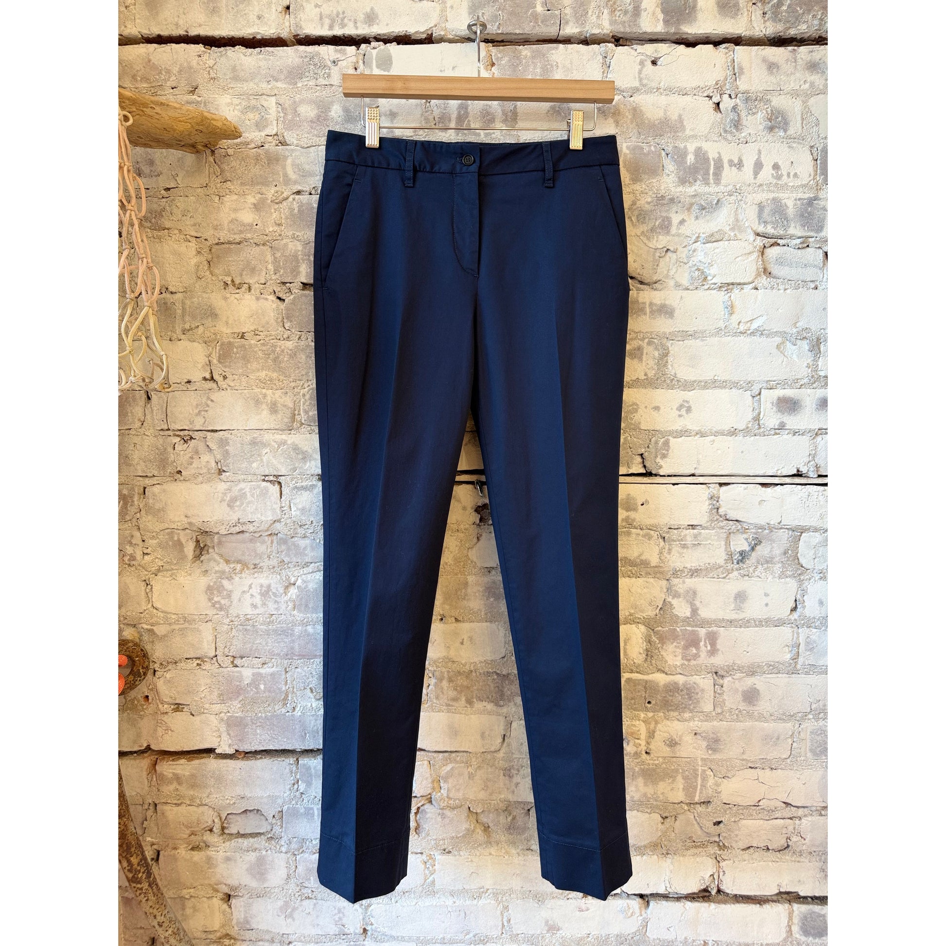Stretch Cotton Twill Trousers - Navy - DUNE + SALT