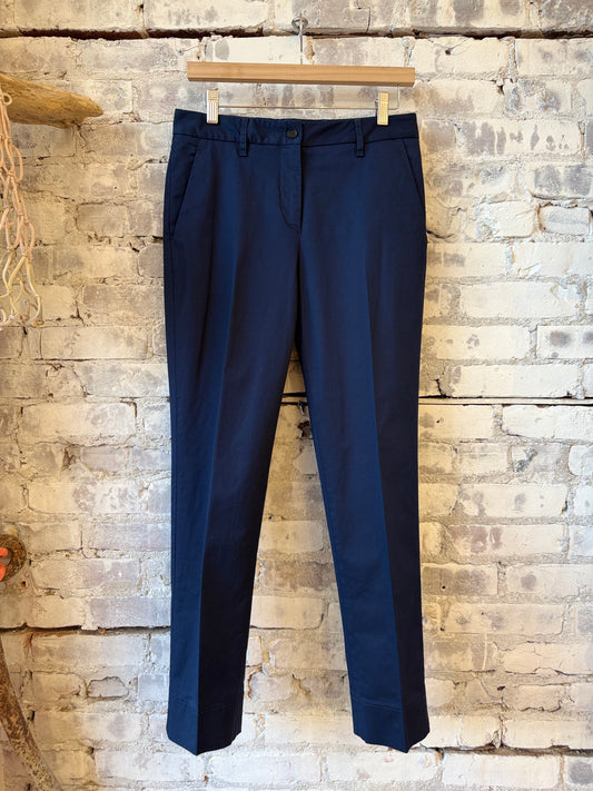 Stretch Cotton Twill Trousers - Navy - DUNE + SALT