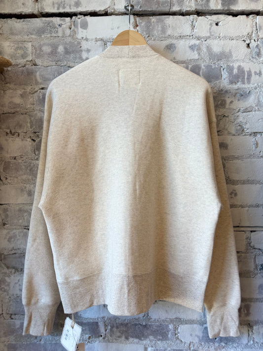 V::Room Cotton Tencel Brushed Fleece LS Cardigan - Oatmeal Gray