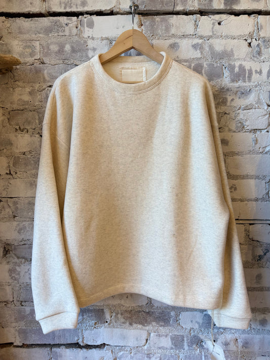V::Room Cotton Tencel Brushed Fleece Oversized LS Crew - Oatmeal Light Gray