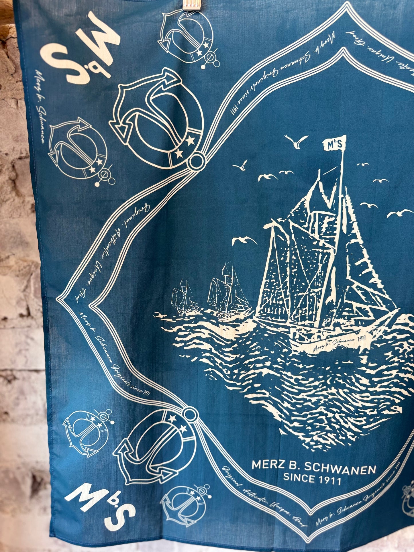 MbS Logo Lightweight Cotton Poplin Bandana - Ink - DUNE + SALT