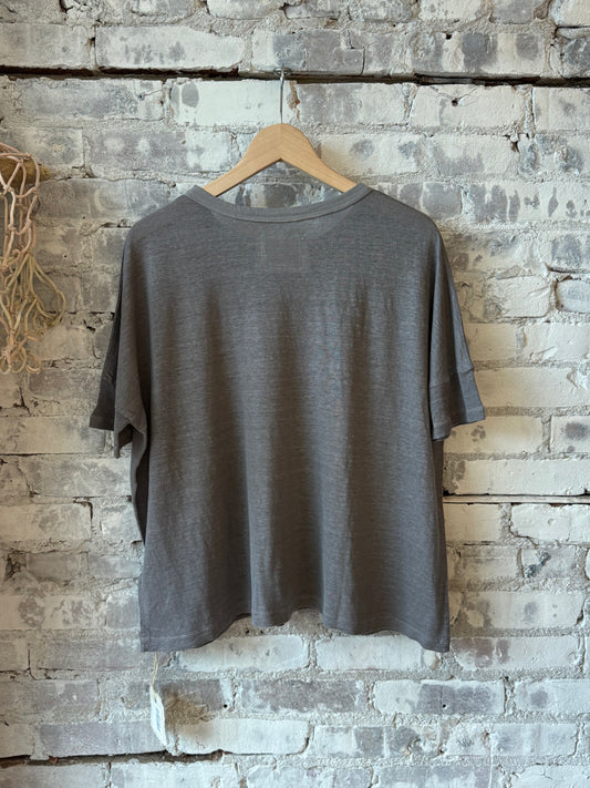 Hemp Jersey Oversized SS Crew - Charcoal - DUNE + SALT