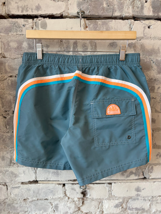 Sundek Iconic Taffeta Elastic Waist Boardshort - Aviation Dim Gray