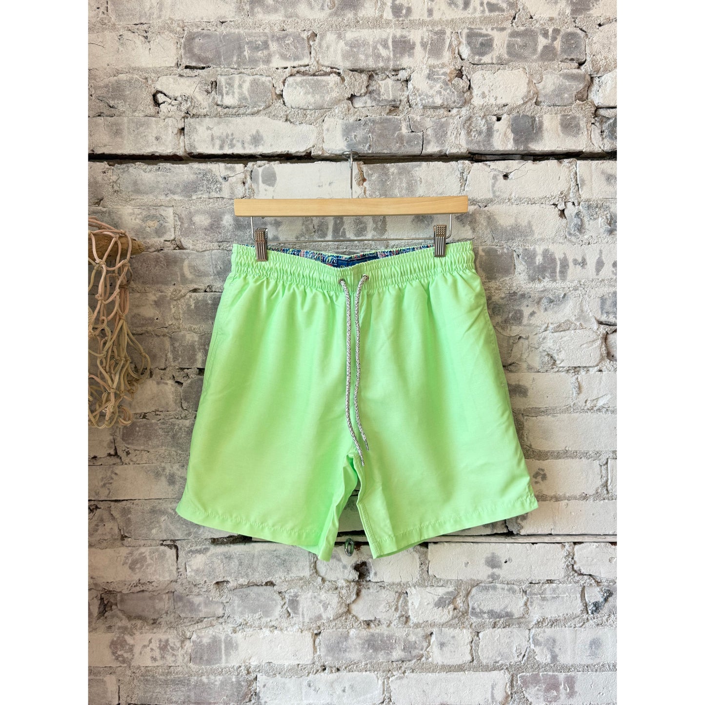 Men's Cyclist Liner Swim Trunks - Solid Linen Green - DUNE + SALT