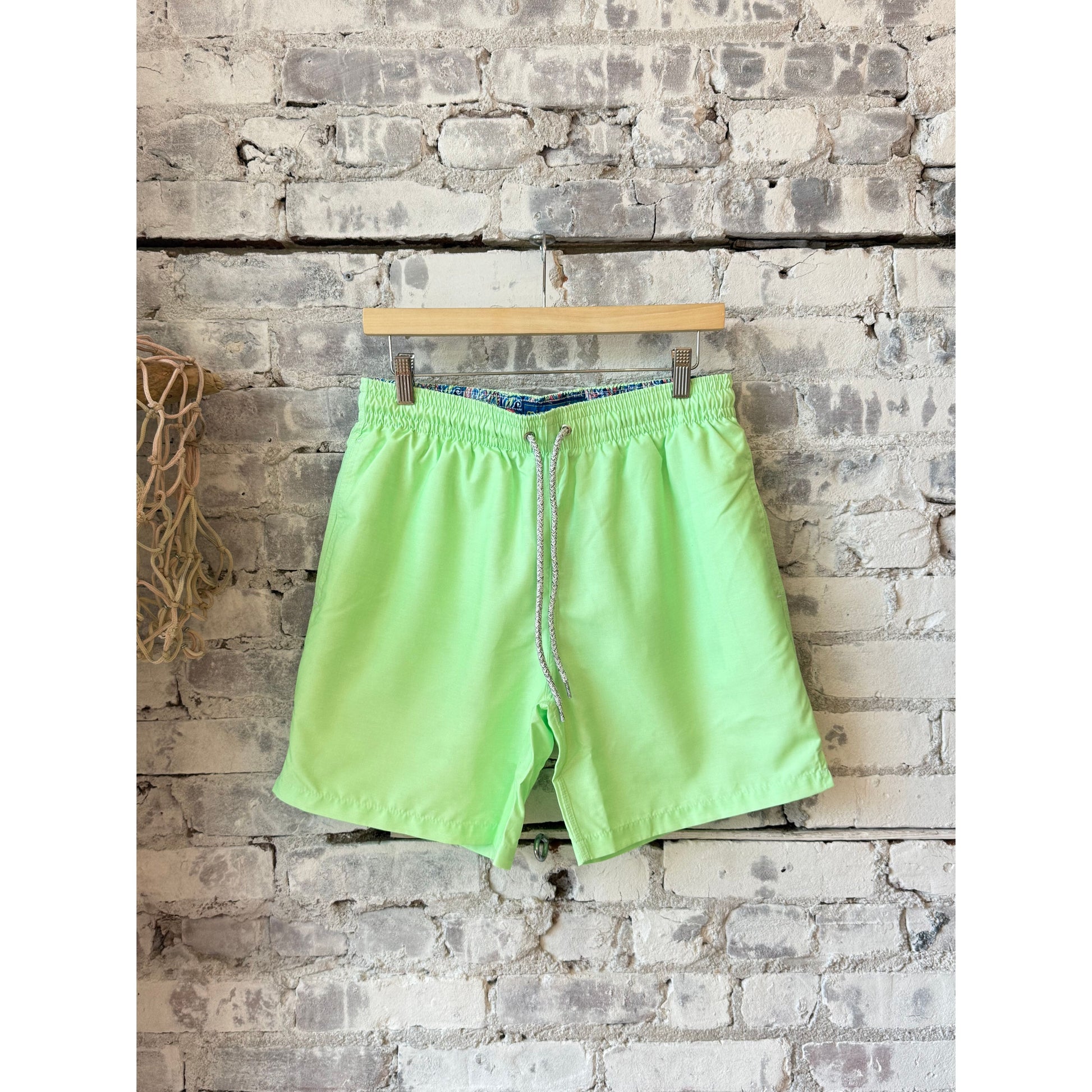 Men's Cyclist Liner Swim Trunks - Solid Linen Green - DUNE + SALT