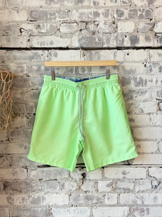 Men's Cyclist Liner Swim Trunks - Solid Linen Green - DUNE + SALT