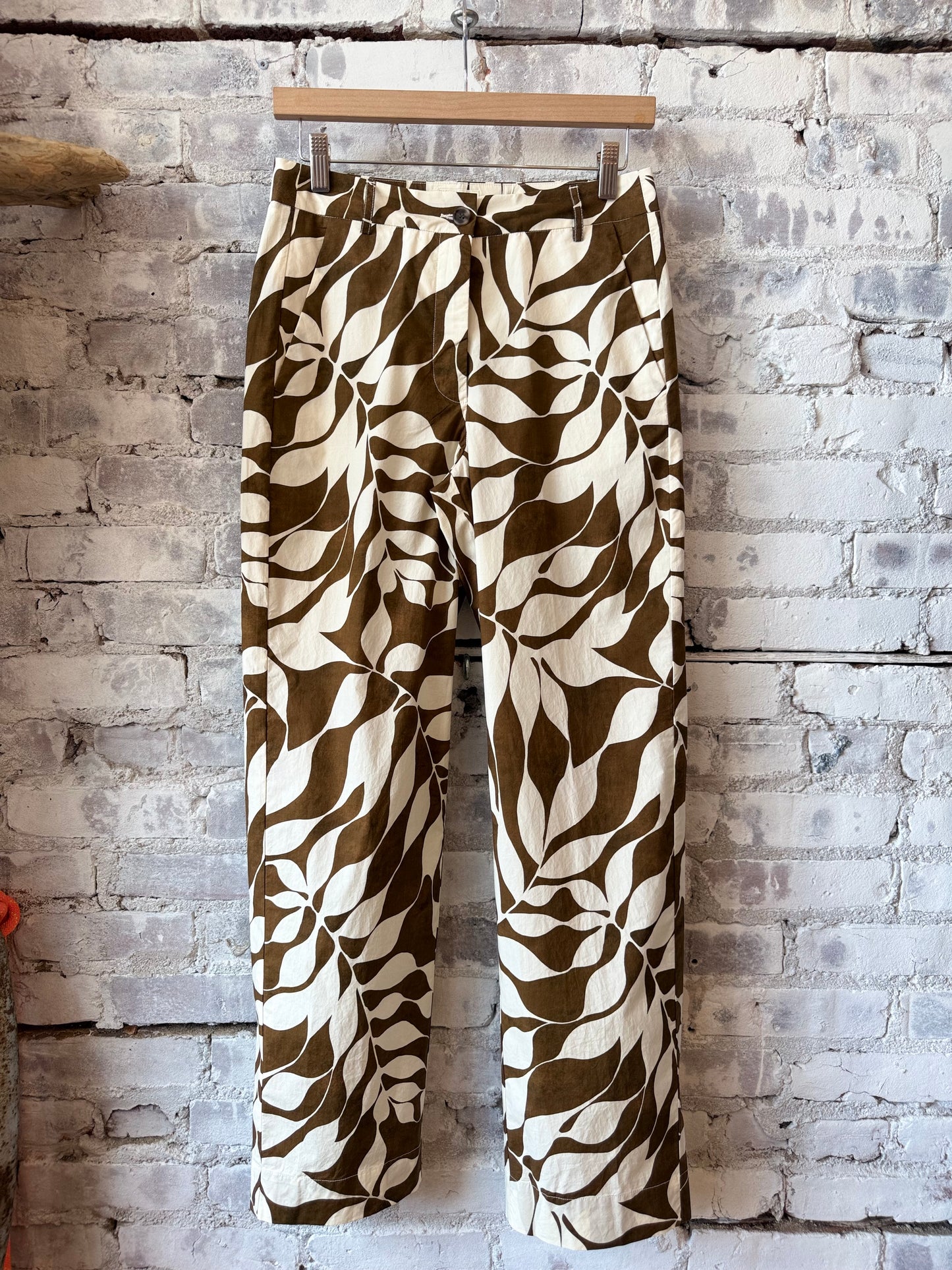 Perf Woven Pant - Raw White/Brown