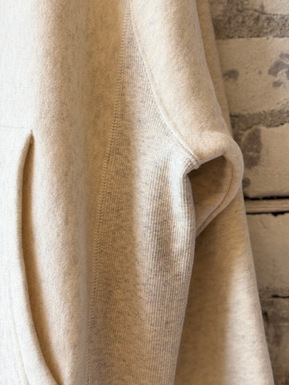 V::Room Tencel Brushed Fleece Reverse Weave Pullover Hoodie - Oatmeal Dim Gray