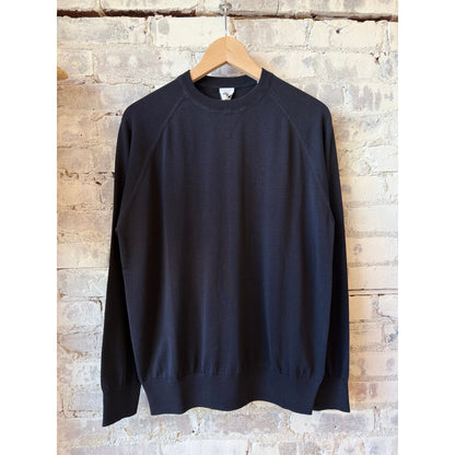 Cotton Crewneck Sweater - Navy - DUNE + SALT