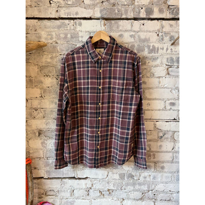 Surfside Supply Brian Washed Twill Plaid Shirt - Huckleberry Combo Gray