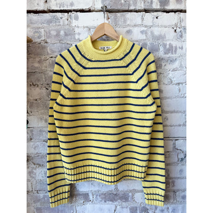 Alex Striped Rollneck In Cotton - Honeycomb/Deep Royal - DUNE + SALT