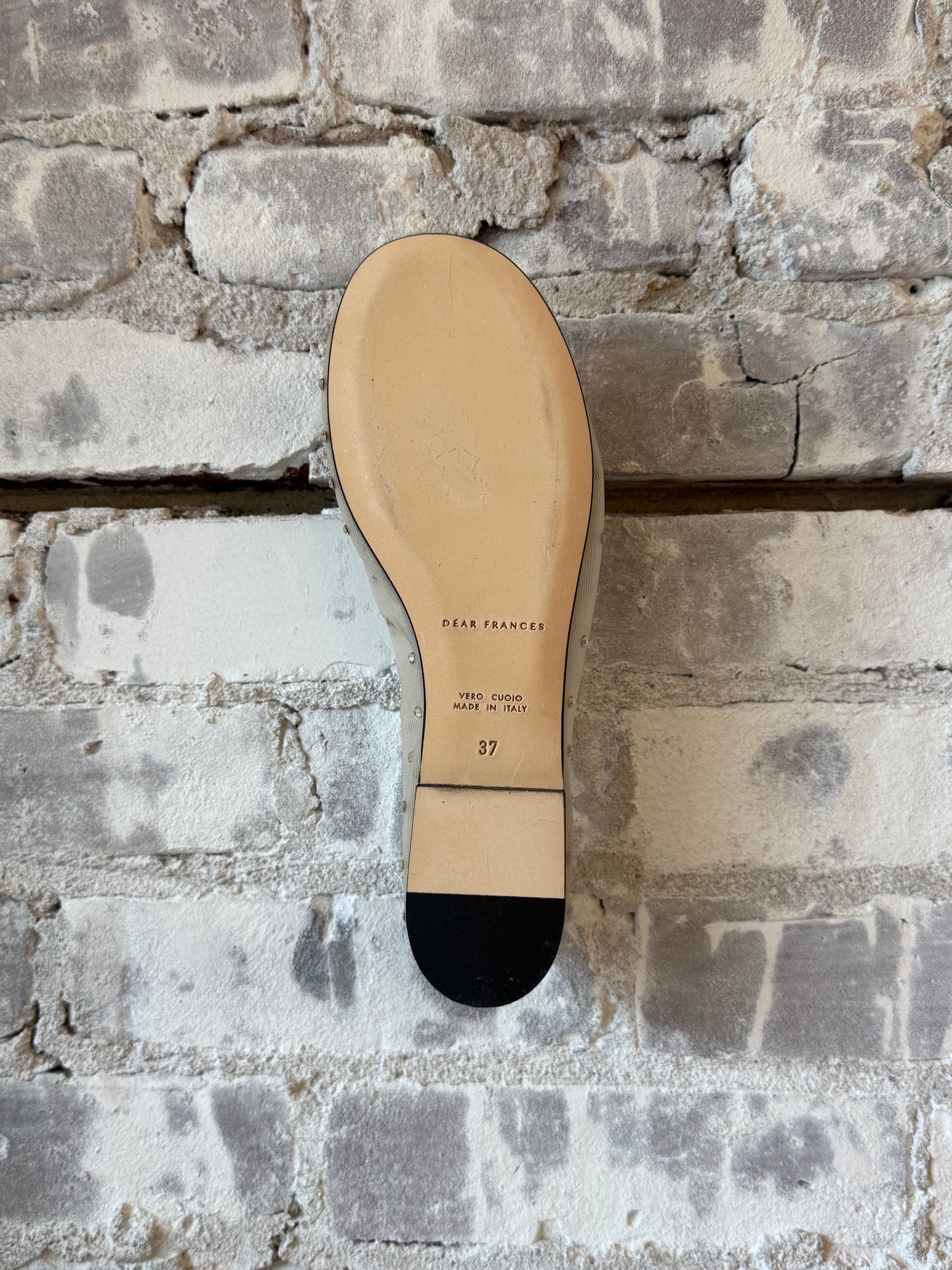 Dear Frances Balla Mesh Crystals women's caramel shoes with mesh and crystal embellishments, showcasing elegant design and craftsmanship.
