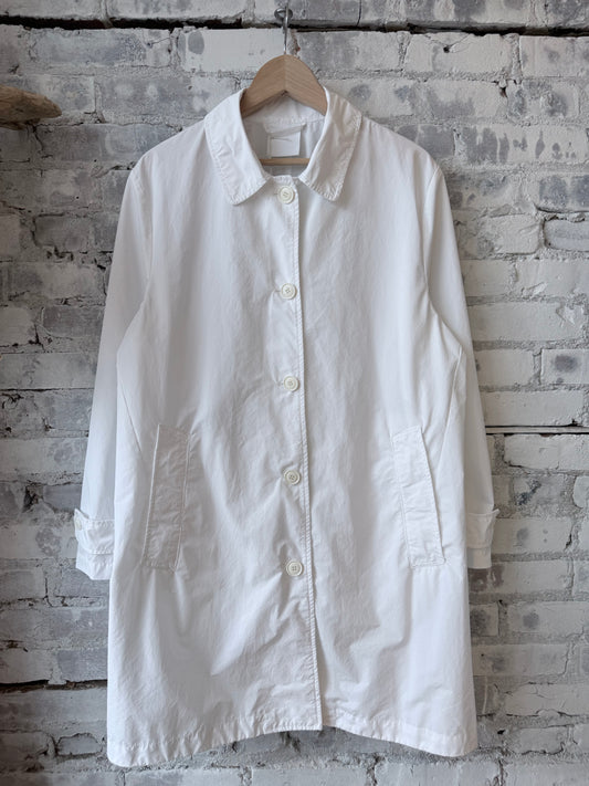 Polyester and Compact Nylon Raincoat - White - DUNE + SALT