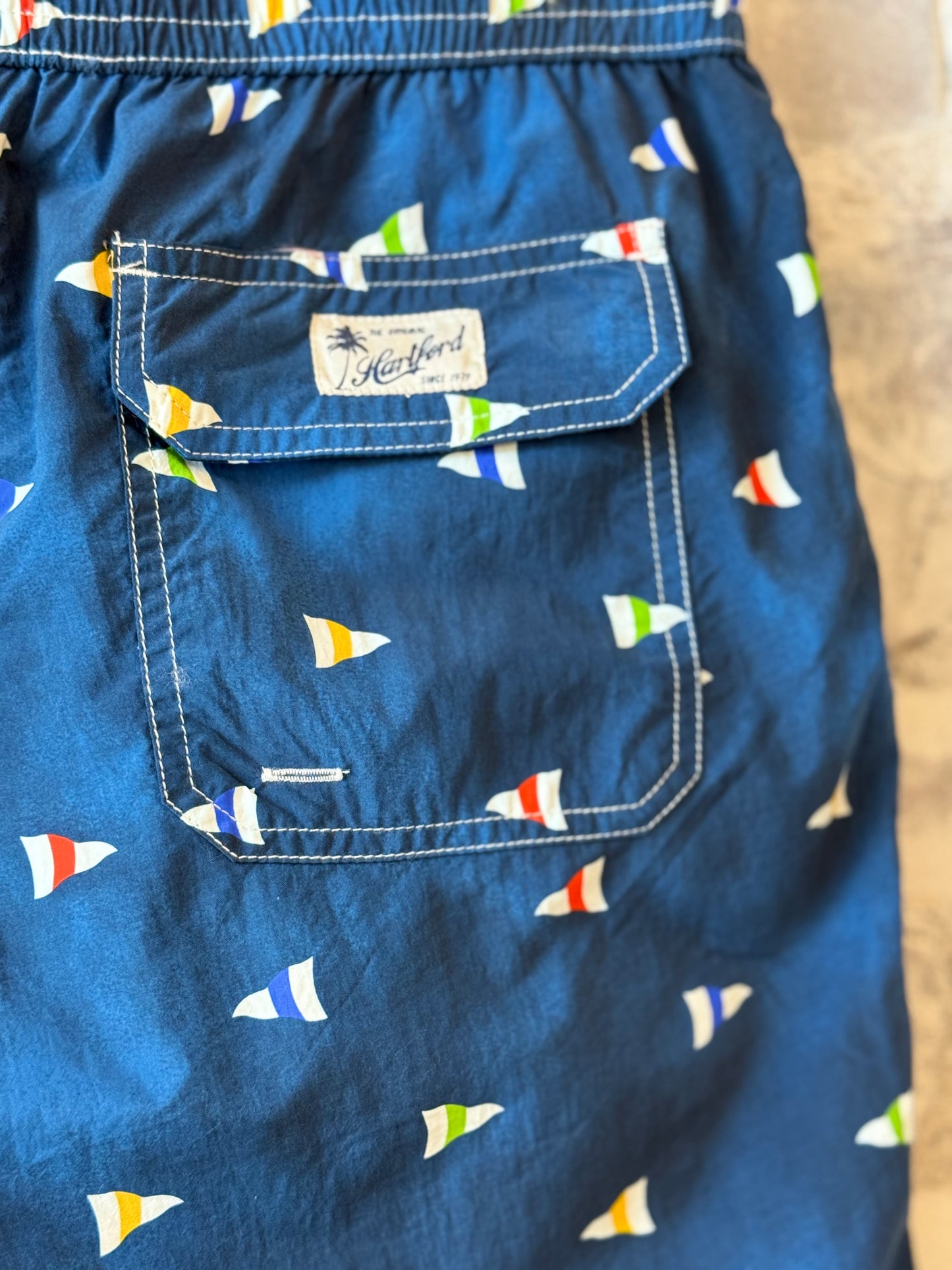 "Burgee" Nylon Woven Swimshort - Indigo
