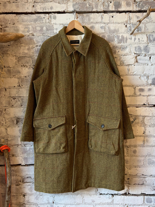 East Harbour Surplus Yardley Shetland Wool Coat - Ocre Dark Olive Green