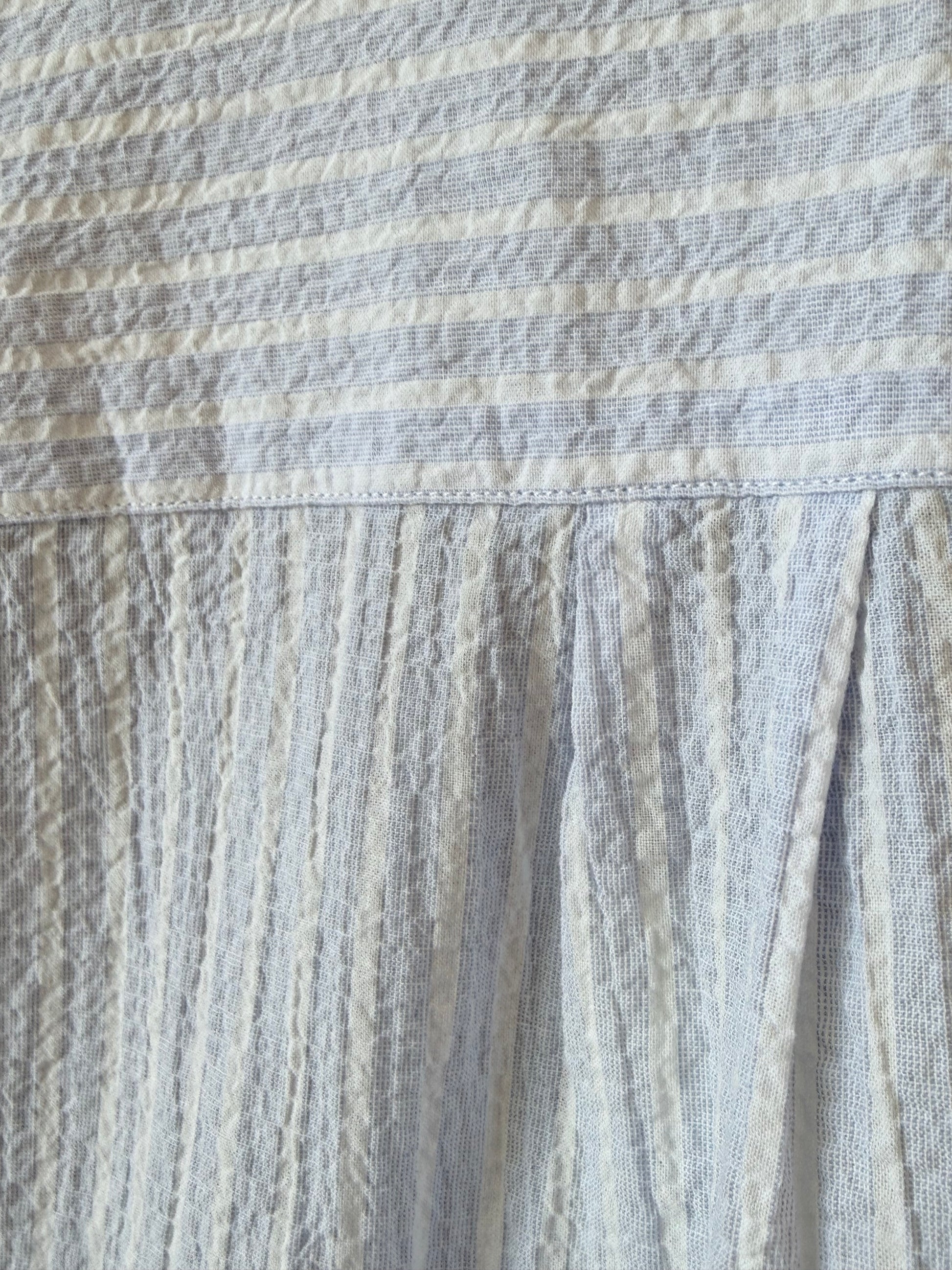 Hartford Women's Cola Woven Shirt - White/Light Blue Gray