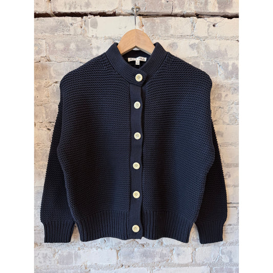 Nico Cardigan in Cotton - Navy - DUNE + SALT