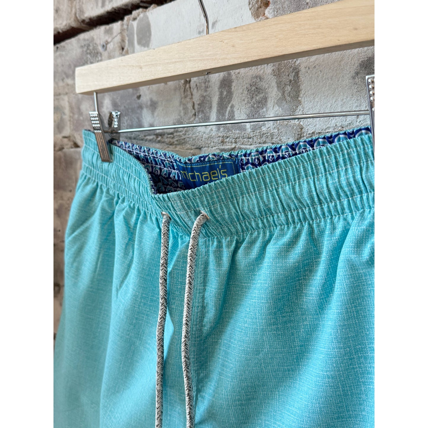 Cyclist Liner Swim Trunks - Solid Linen Aqua - DUNE + SALT