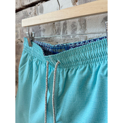 Cyclist Liner Swim Trunks - Solid Linen Aqua - DUNE + SALT