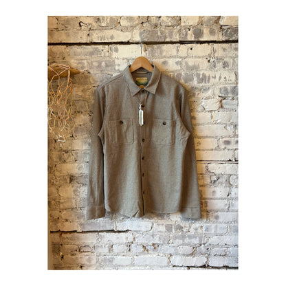 Pacifica Stretch Twill Overshirt - Grey Railroad Stripe - DUNE + SALT