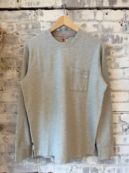 L/S Vintage Pique Crew - Light Grey Heather - DUNE + SALT