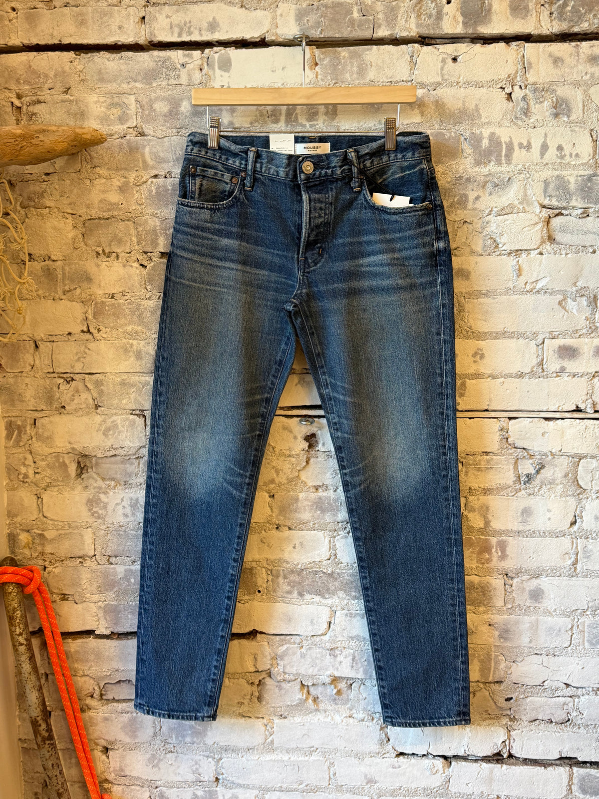 Moussy Renton Tapered Long Jean - Blue Dark Slate Gray