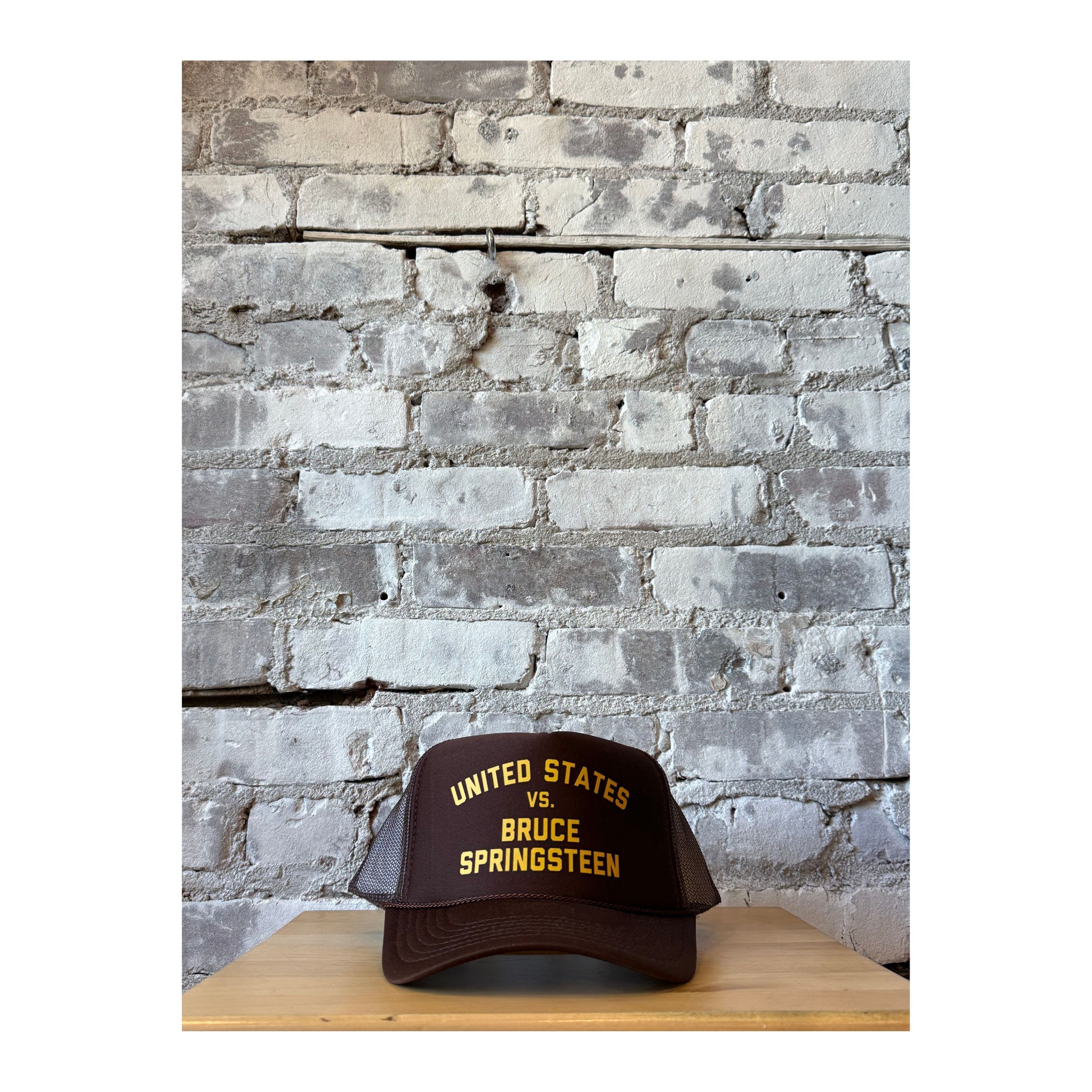 United States vs. Bruce Springsteen Trucker Hat: Brown/Gold - DUNE + SALT