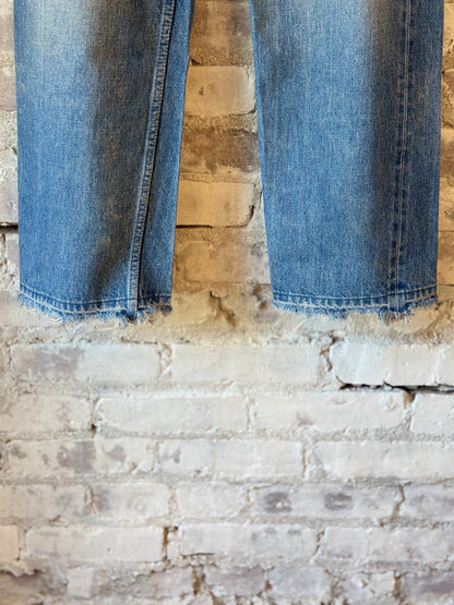 13.5oz Selvedge Denim Narrow Straight Cut - Dark Distress - DUNE + SALT