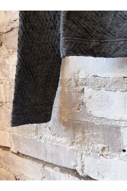 Melange Double Face LS Crew - Heather Charcoal - DUNE + SALT