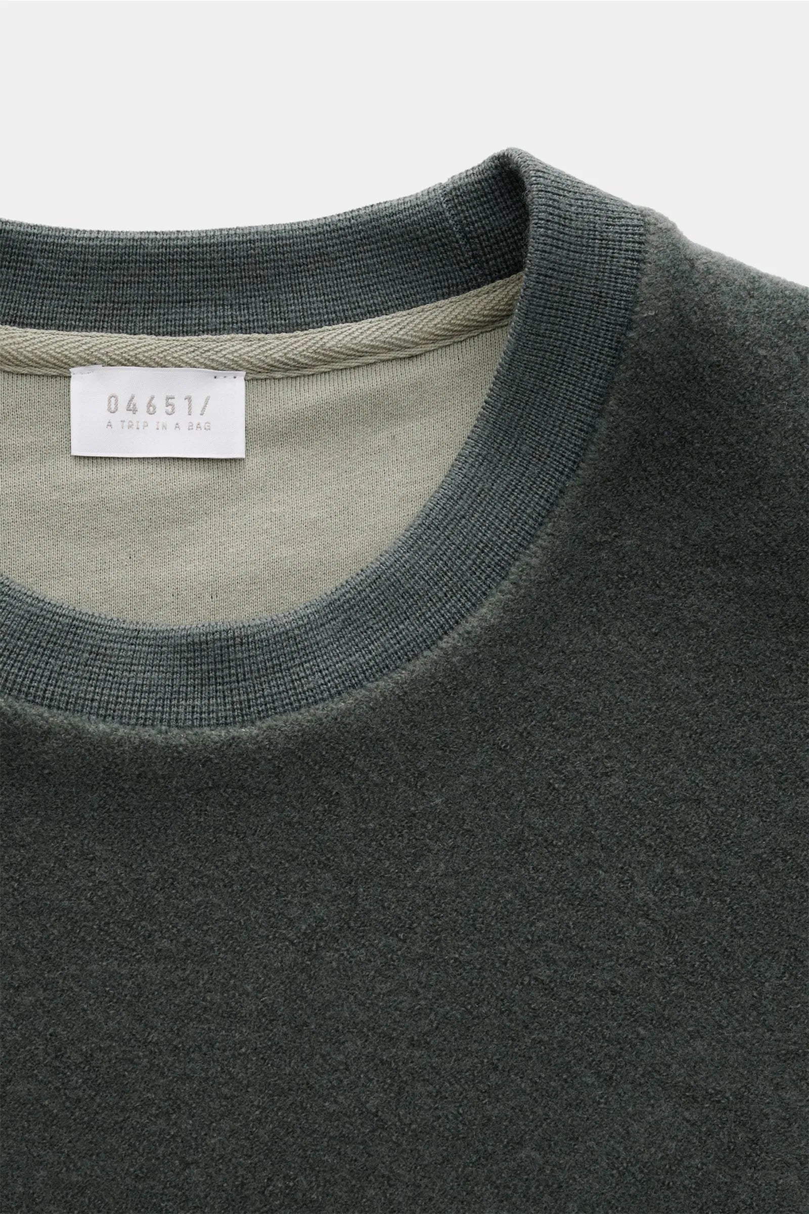 Cotton/Wool Crewneck Jumper - Sea Kelp - DUNE + SALT
