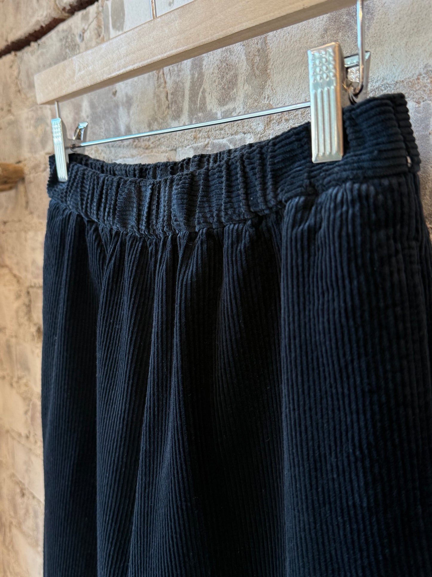 Wide Corduroy Trousers - Navy