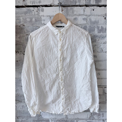 Washed Cotton Crinkle Classic Shirt – White - DUNE + SALT