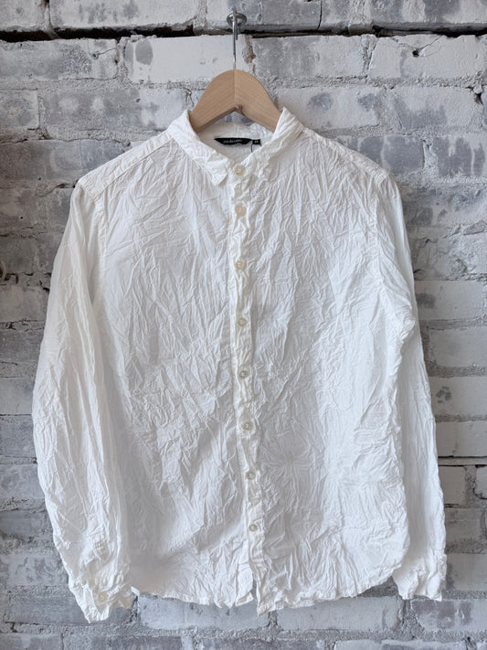 Washed Cotton Crinkle Classic Shirt – White - DUNE + SALT