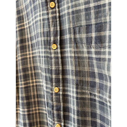 Surfside Supply Brian Washed Twill Plaid Shirt - Blue Combo Light Slate Gray