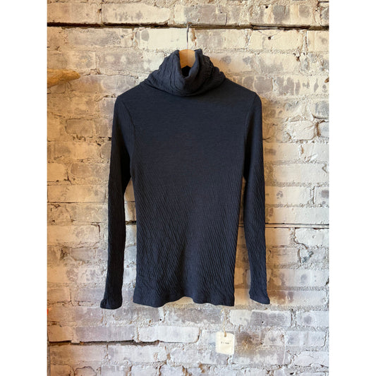 V::Room Hi-Soft Double Face LS Turtleneck - Dark Navy Dark Slate Gray