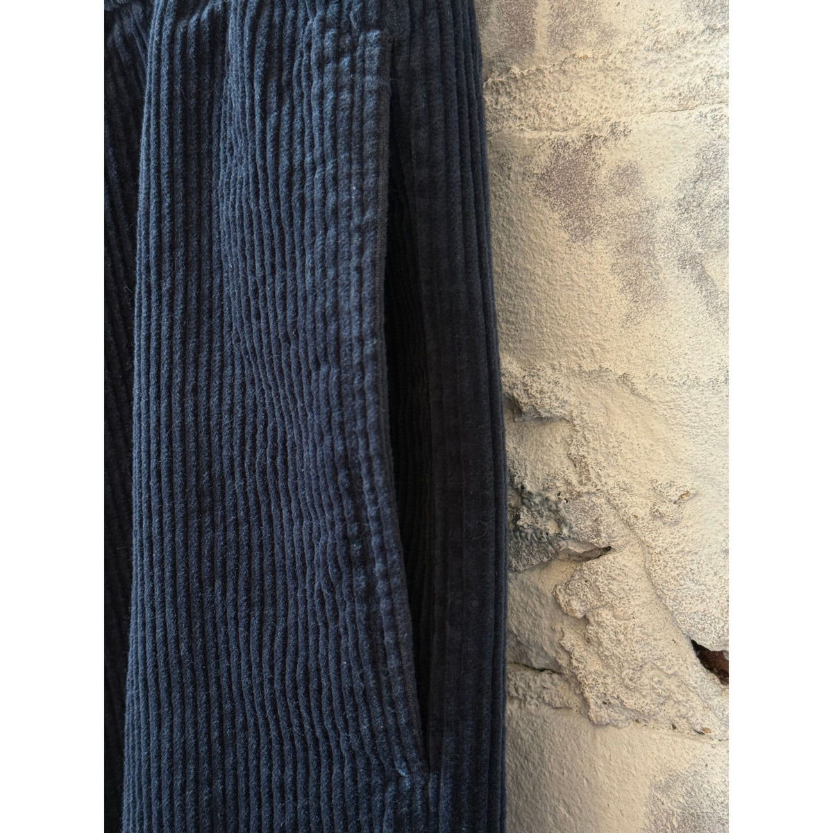 Aspesi Wide Corduroy Trousers - Navy Dark Slate Gray