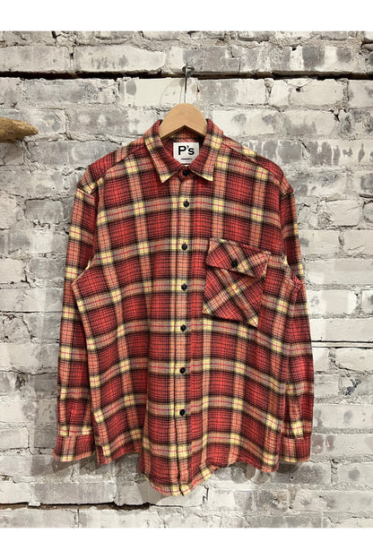 P's Vintage Japanese Flannel - Yellow/Pink - DUNE + SALT