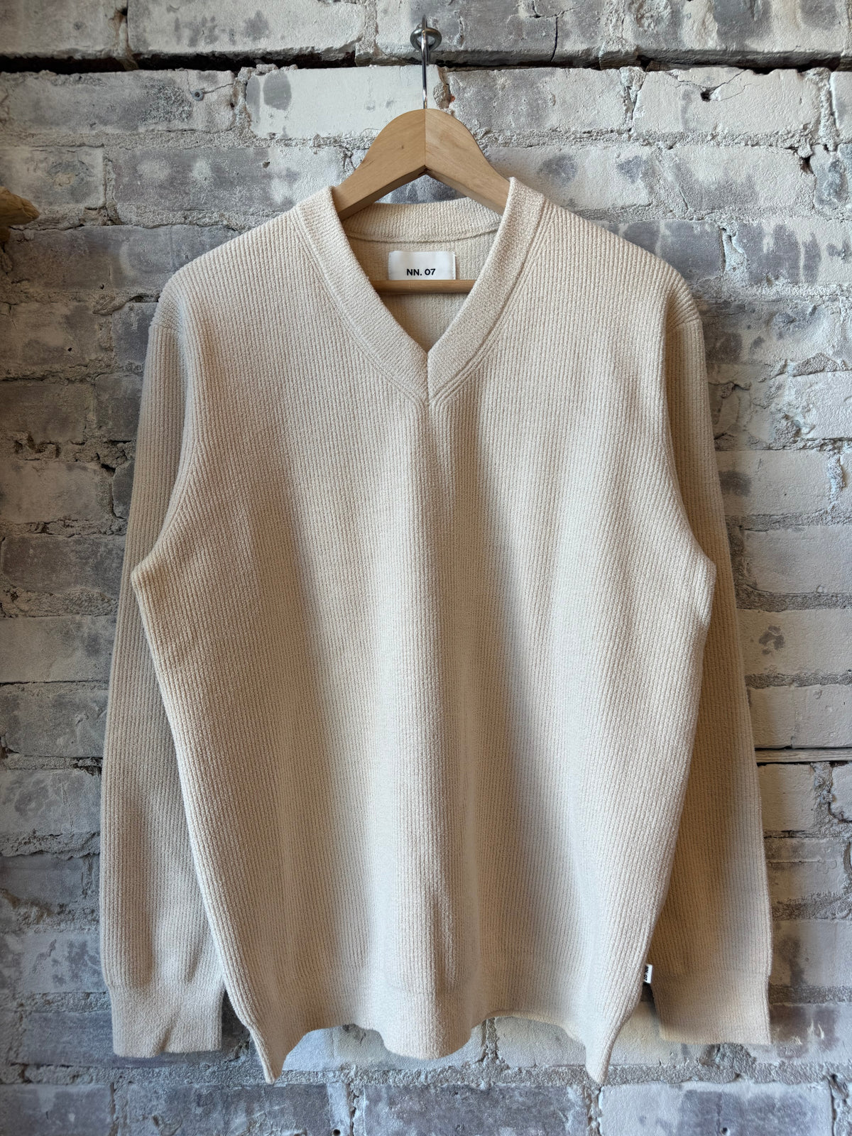 NN07 Danny V-Neck Sweater - Ivory Gray