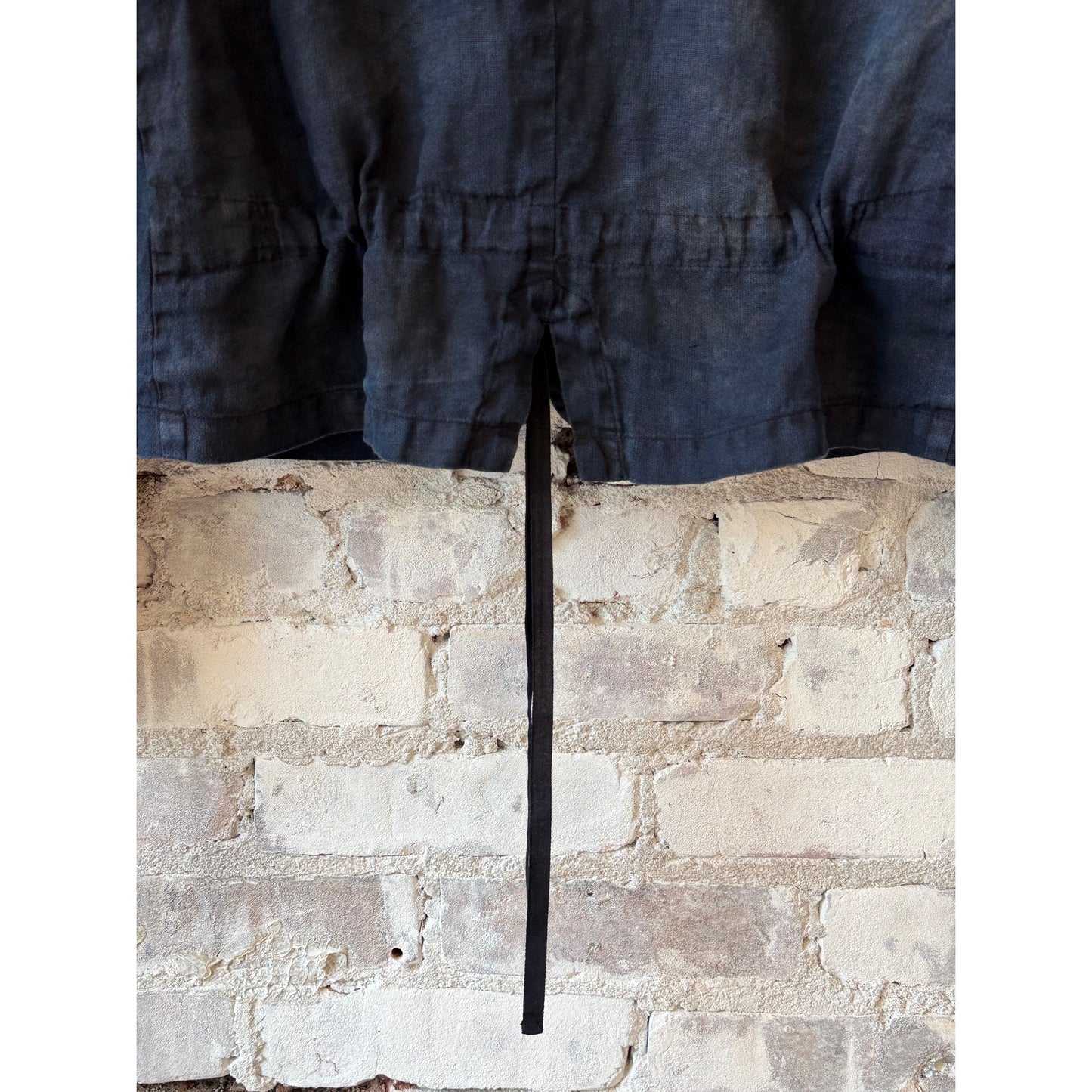 Indigo Charcoal Dyed Linen Dobby Jacket - DUNE + SALT