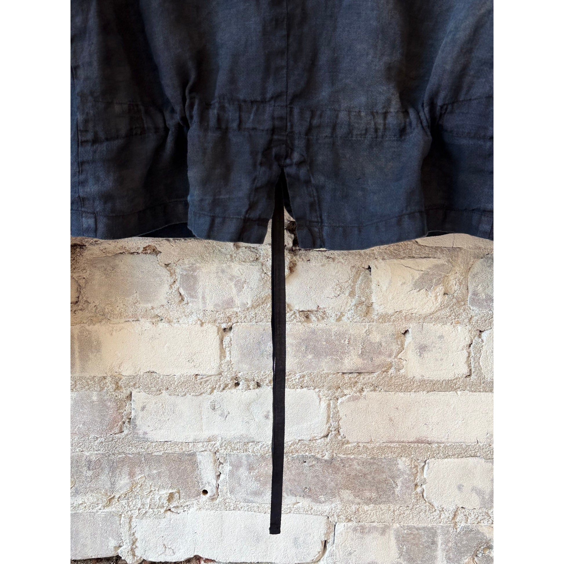 Indigo Charcoal Dyed Linen Dobby Jacket - DUNE + SALT