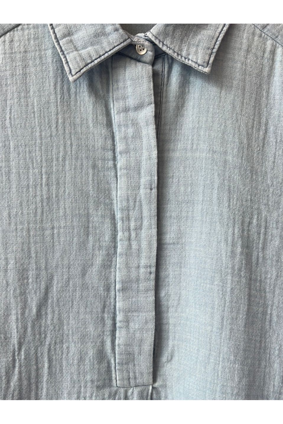 Rooster Cotton Gauze Dress - Indigo Light Bleach - DUNE + SALT