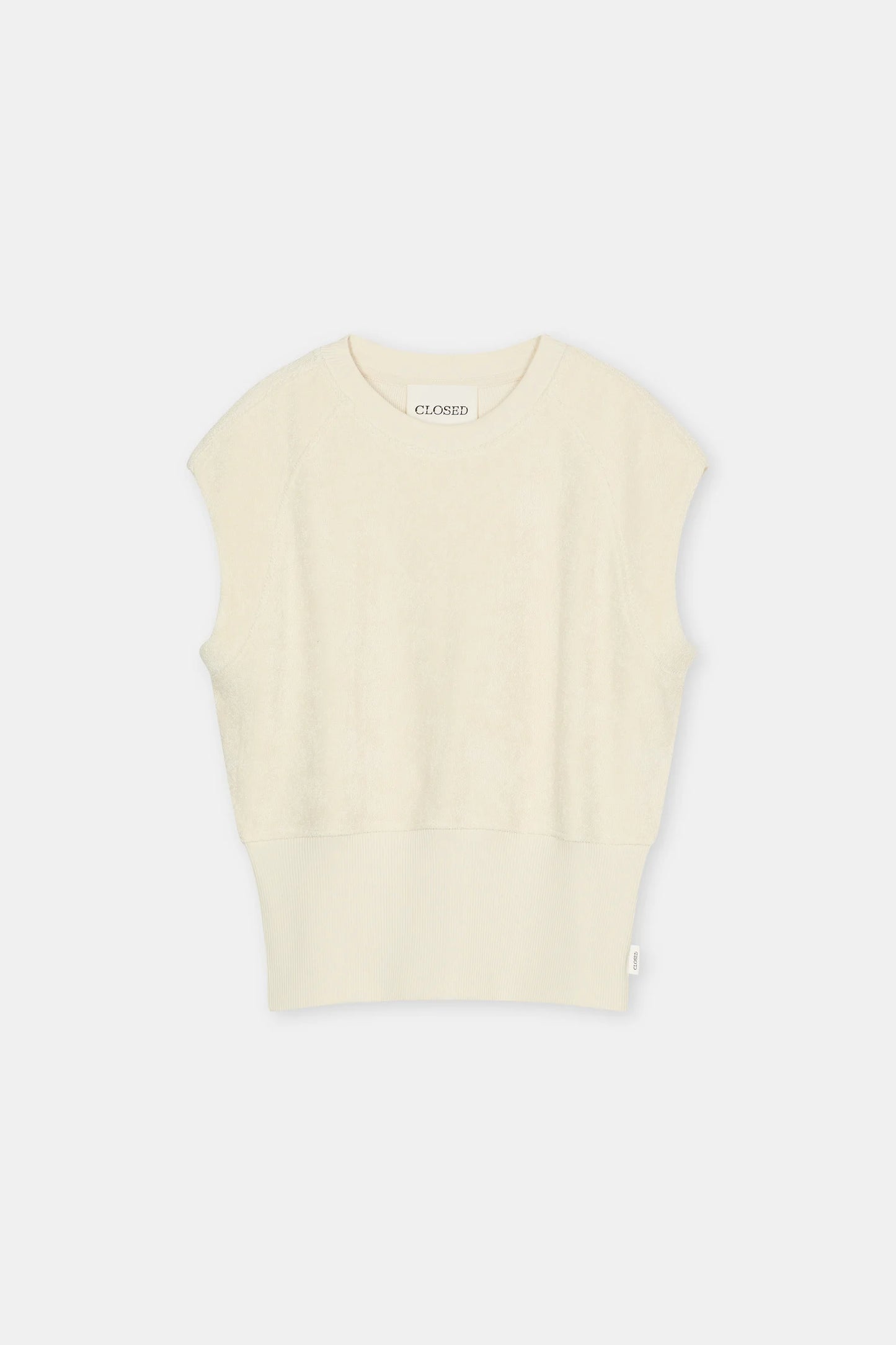 Closed Women's Waisted Crewneck Top – Witherit Beige Antique White