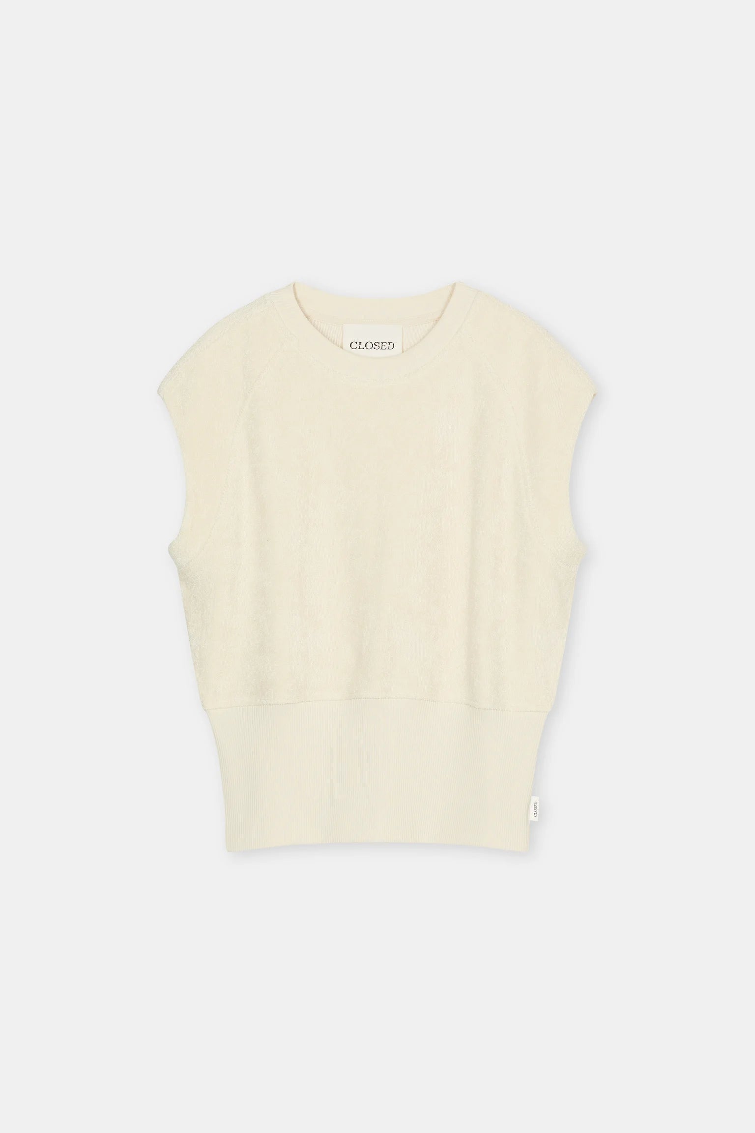 Closed Women's Waisted Crewneck Top – Witherit Beige Antique White