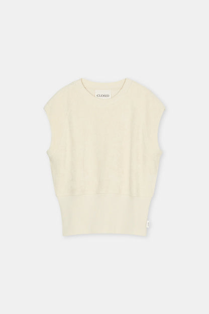 Closed Women's Waisted Crewneck Top – Witherit Beige Antique White