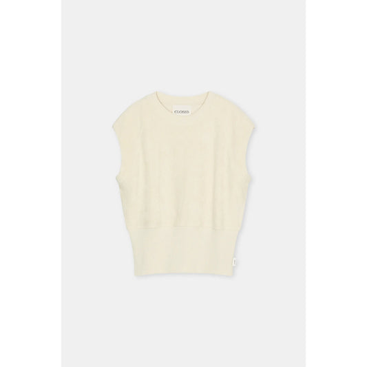 Closed Women's Waisted Crewneck Top – Witherit Beige Antique White