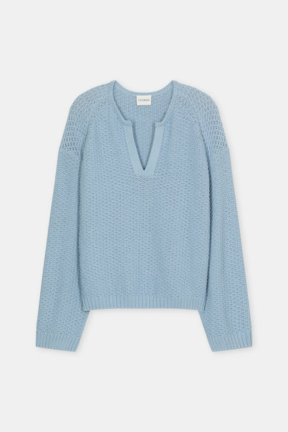 Closed Women's Textured Cotton Knit – Dove Blue Light Steel Blue