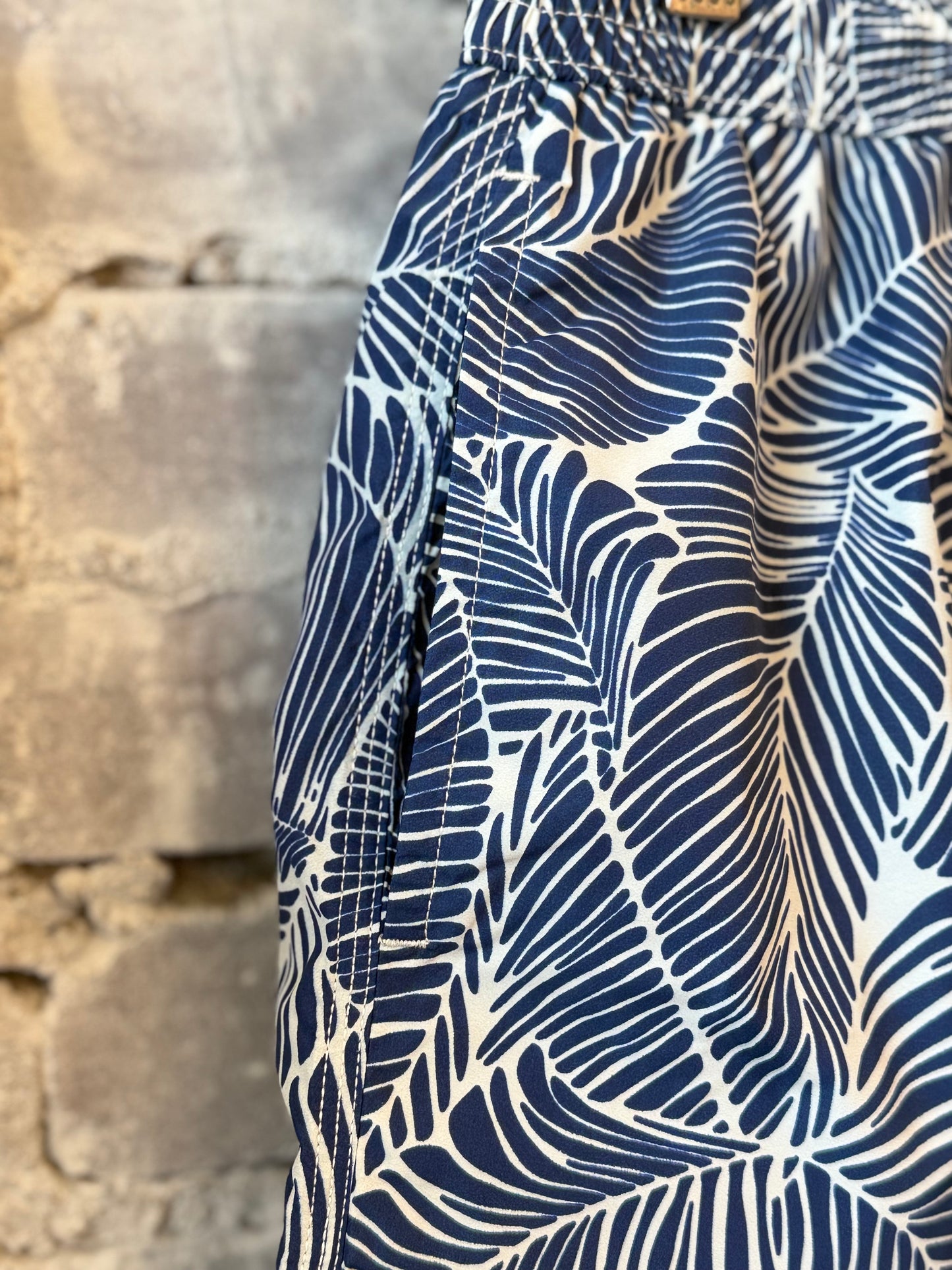 "Palm" Woven Swimshort - Navy
