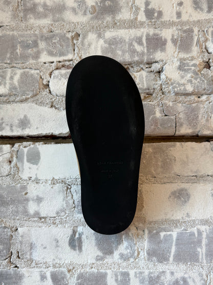 Women's Dear Frances Vico Suede Mule in caramel color, showcasing the stylish slip-on shoe with a soft suede finish.