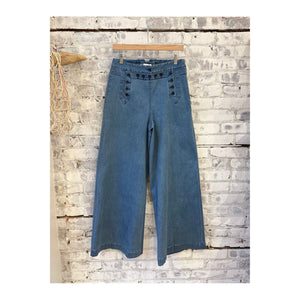 Flared Sailor Pant - Medium Wash