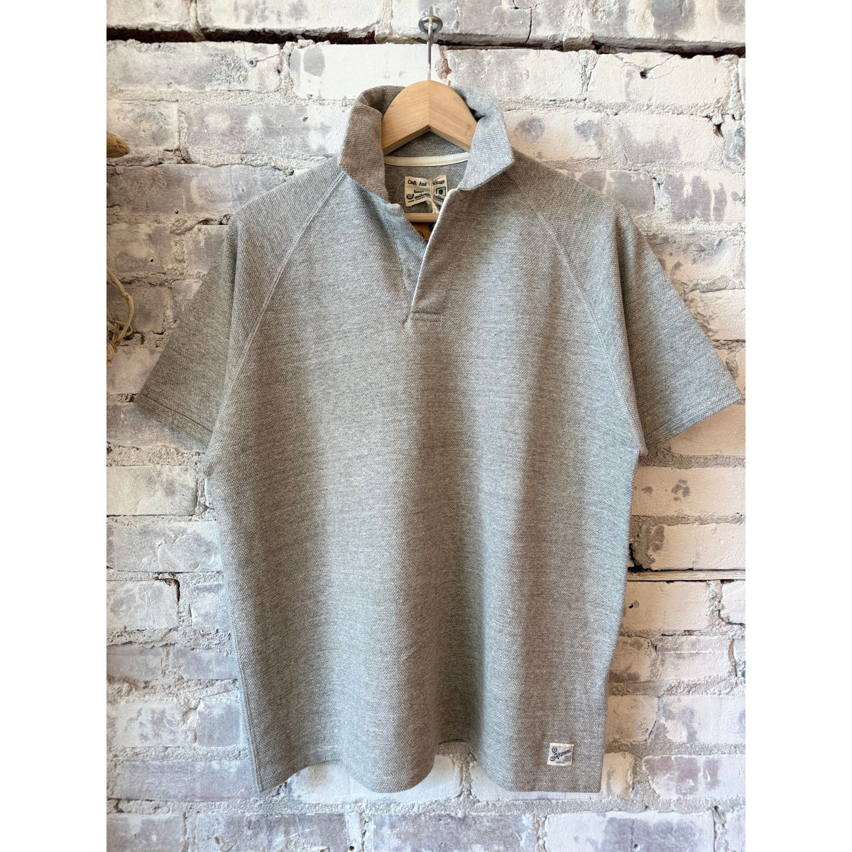 Kepani Raffy Pique Knit Polo Shirt - Lt Gray Gray